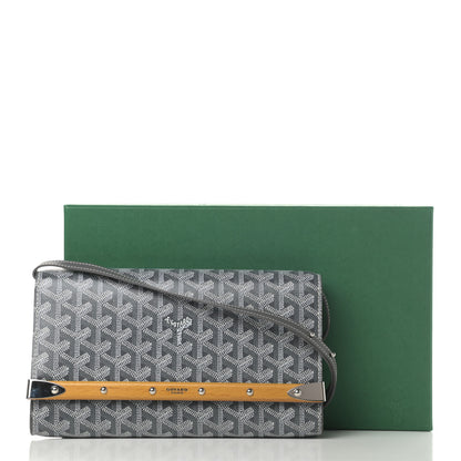 Goyard Goyardine Monte Carlo Bois Clutch With Strap Gray 10 of 10