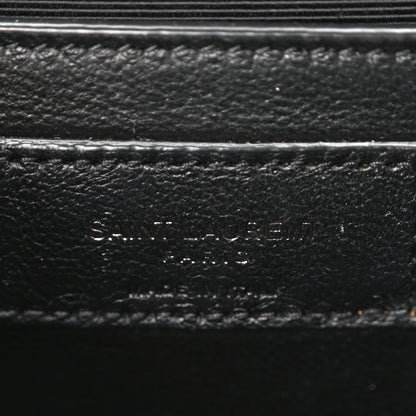 Saint Laurent Grain De Poudre Textured Mixed Matelasse Triquilt Medium Monogram Monochrome Satchel Black 11 of 22