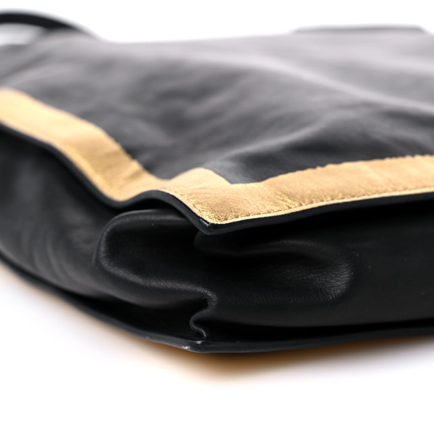 Nappa Metallic Tote Black Gold