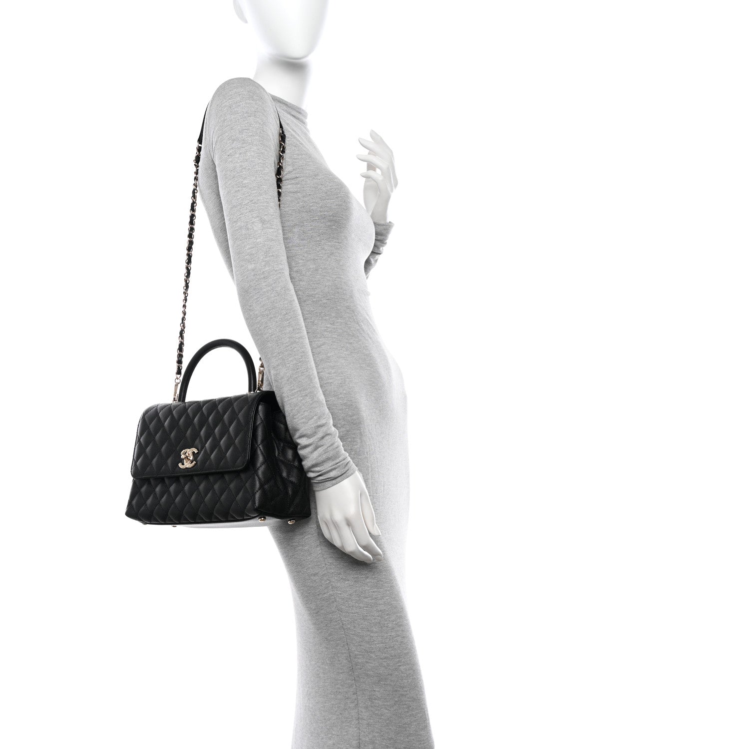 Chanel Caviar Quilted Small Coco Handle Flap Black 2 of 11