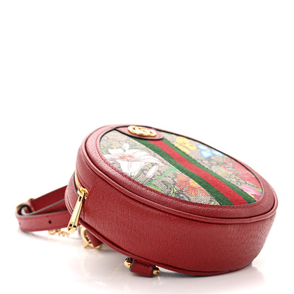 Gucci GG Supreme Monogram Web Flora Mini Ophidia Round Backpack Red 4 of 12
