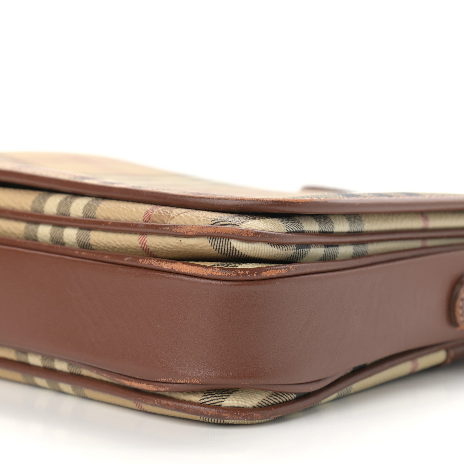 Burberry Haymarket Check Crossbody Messenger Bag Tan 9 of 13