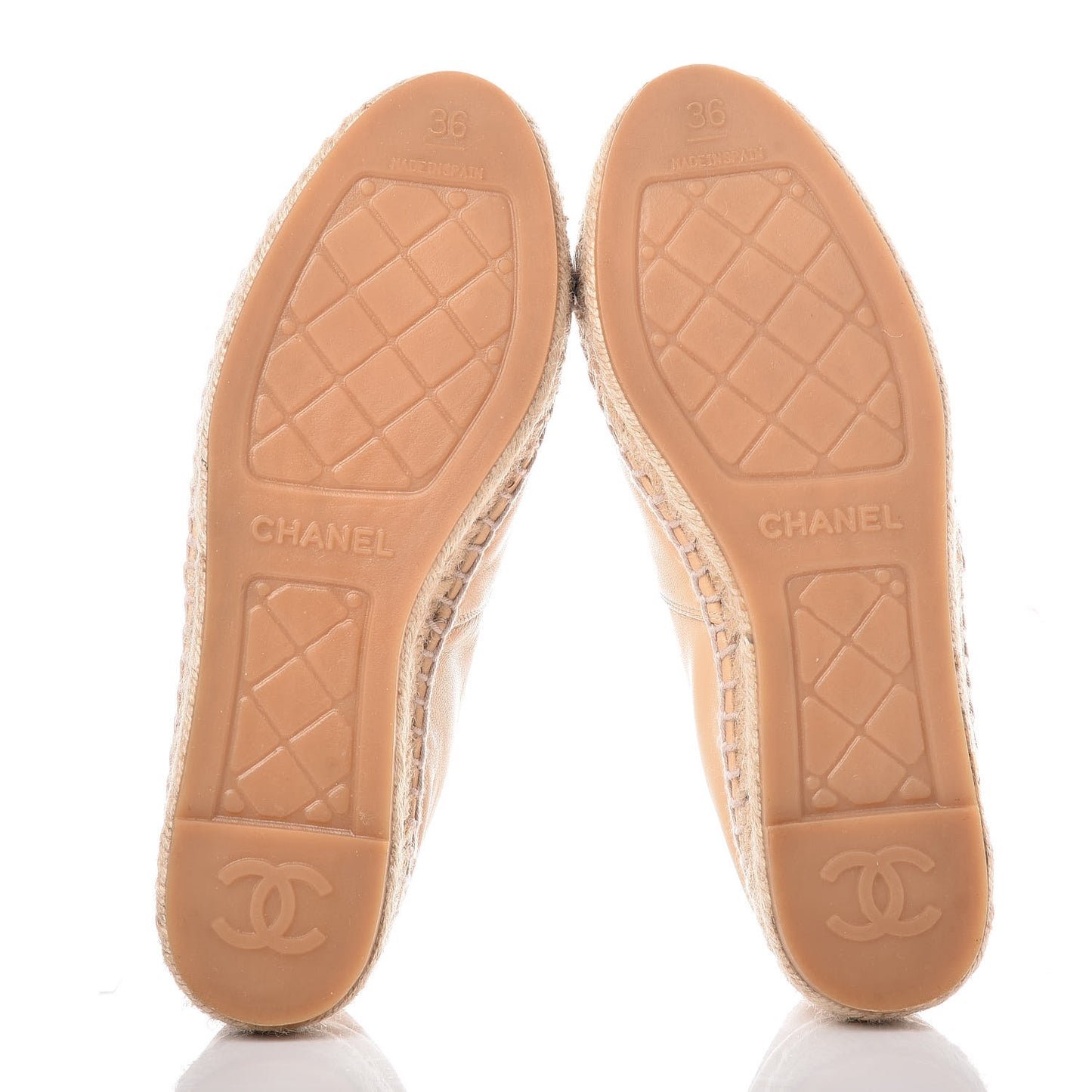 Lambskin CC Espadrilles 36 Beige Black