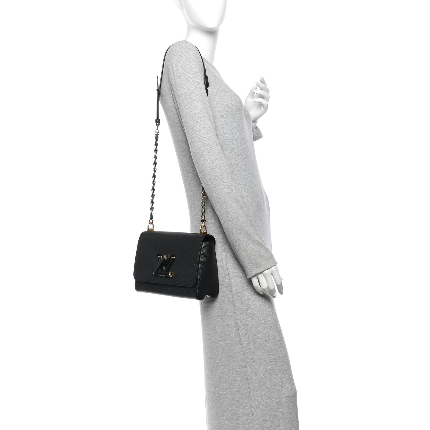 Epi Twist Shoulder Bag MM Matte Black Gold