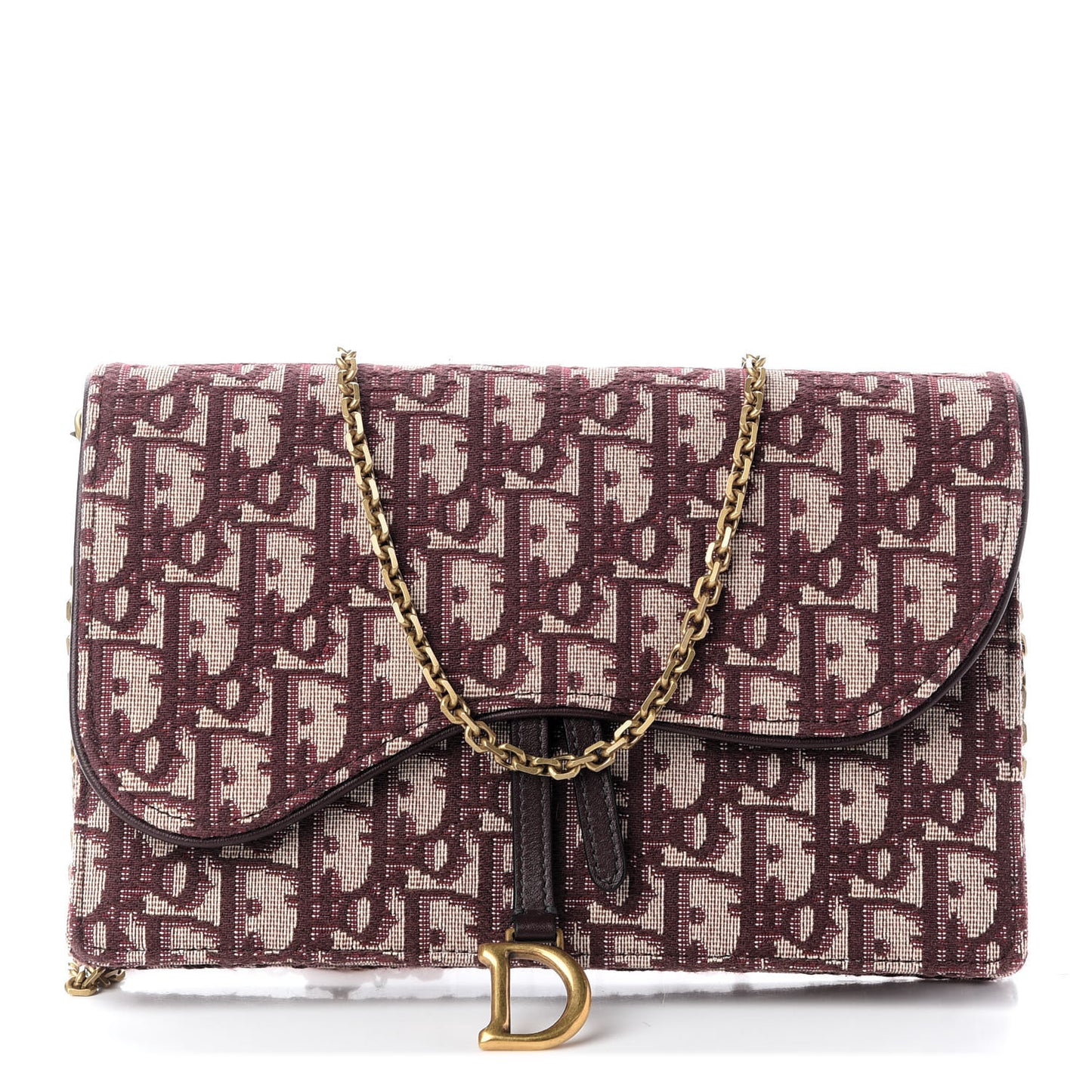 Oblique Saddle Chain Pouch Burgundy
