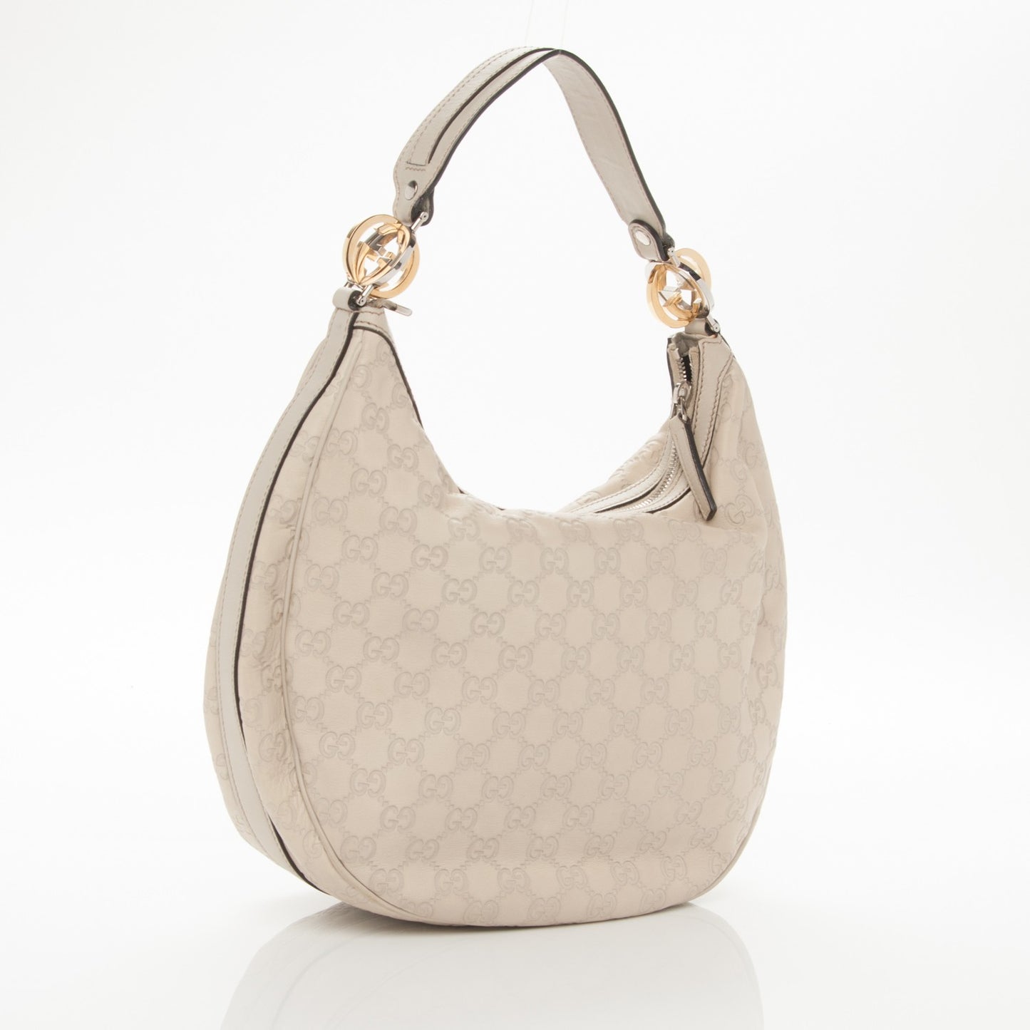 Guccissima Medium GG Twins Hobo Off White