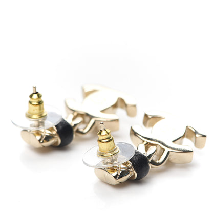 Chanel Lambskin CC Turnlock Drop Earrings Gold Black 3 of 5