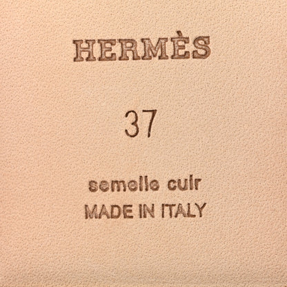 Hermes Box Calfskin Oran Sandals 37 Gold 7 of 10