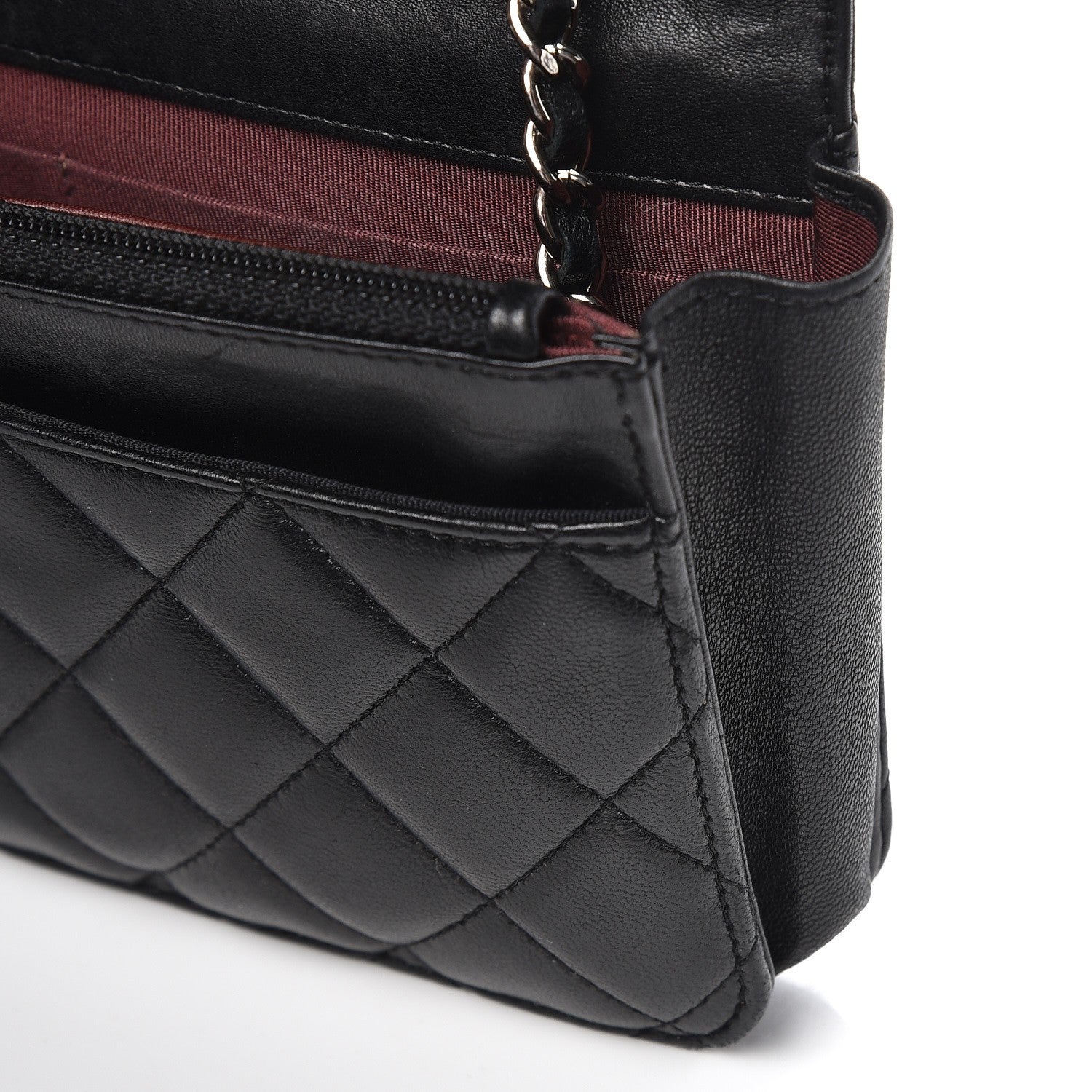 Chanel Lambskin Quilted Wallet On Chain WOC Black 9 of 10