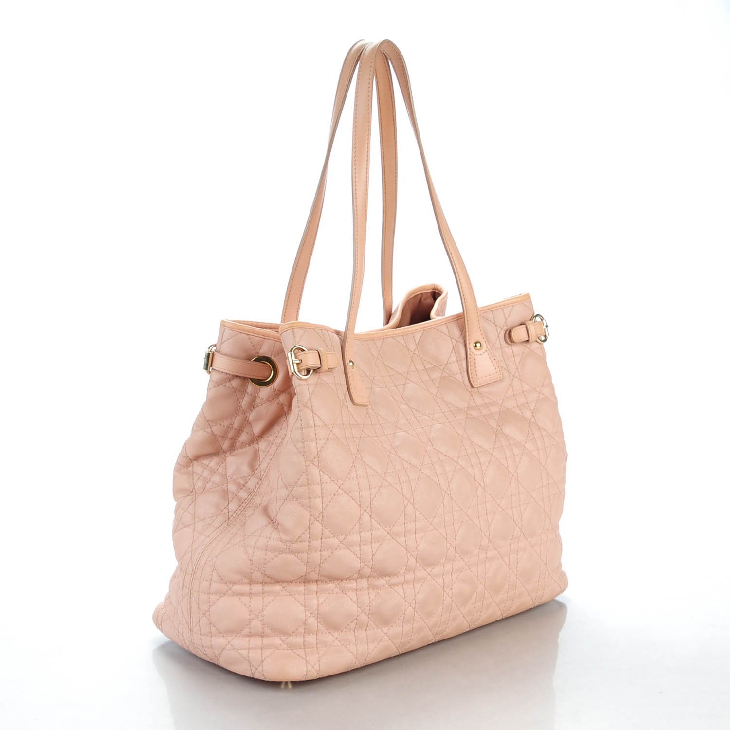 Christian Dior Coated Canvas Cannage Medium Panarea Tote Rosato 3 of 8