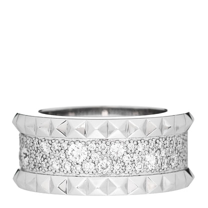 Roberto Coin 18K White Gold Diamond Rock & Diamonds Ring 53 6.5 1 of 4