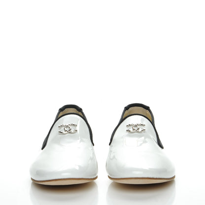 Chanel Patent CC Loafers 39 White 2 of 9