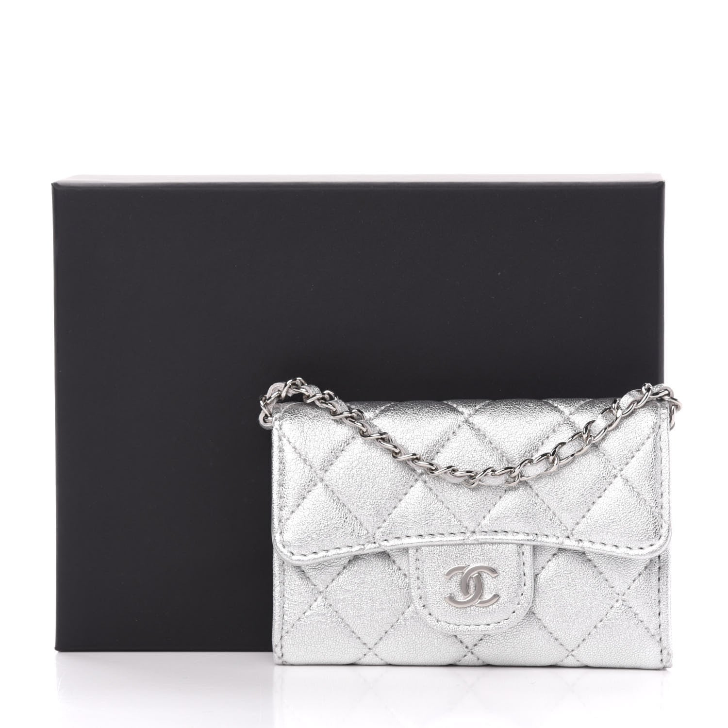 Chanel Metallic Lambskin Quilted Belt Bag Silver 12 of 12
