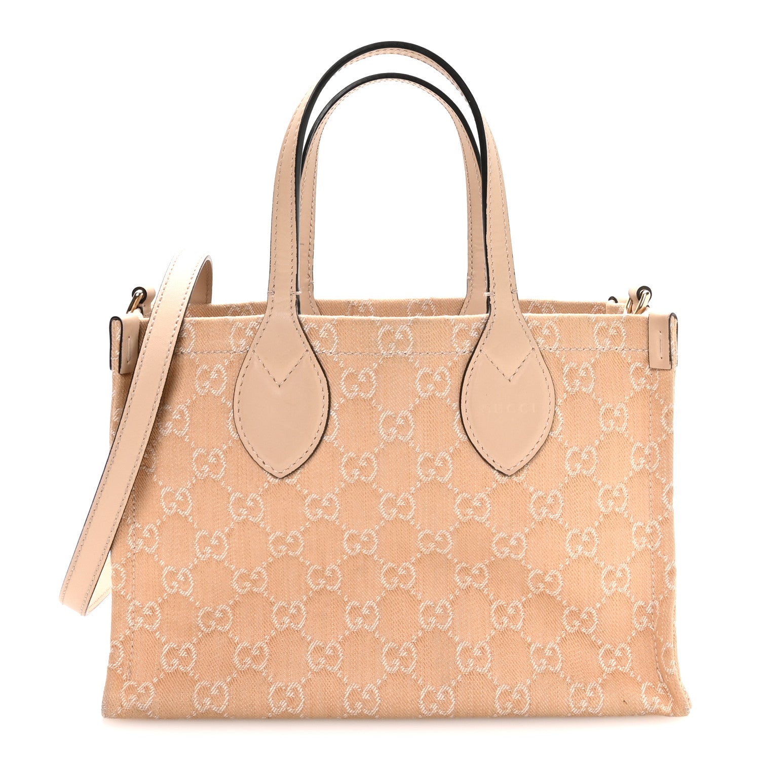 Gucci Denim Ophidia GG Monogram Tote Medium Light Beige 1 of 11