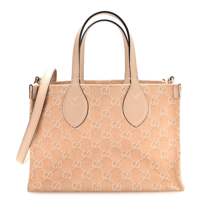 Gucci Denim Ophidia GG Monogram Tote Medium Light Beige 1 of 11