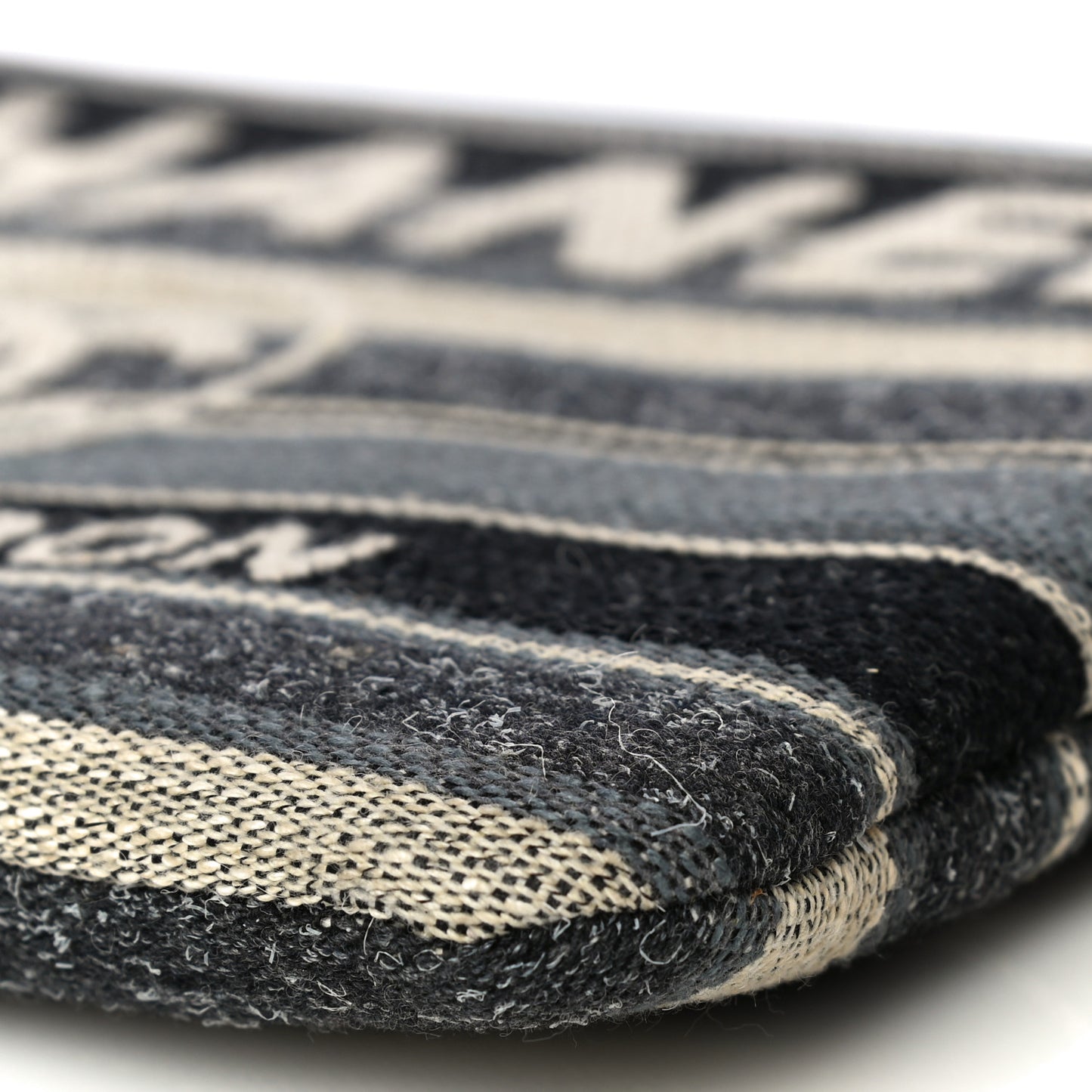 Striped Canvas Medium Deauville Cosmetic Pouch Grey Black