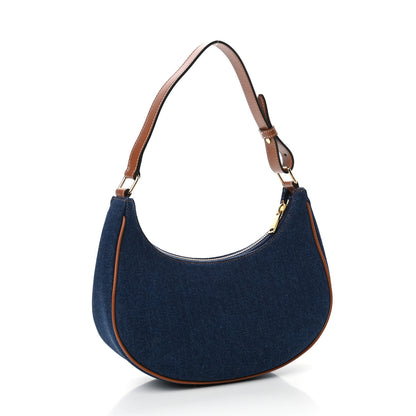 Celine Denim Ava Shoulder Bag Navy Tan 3 of 9