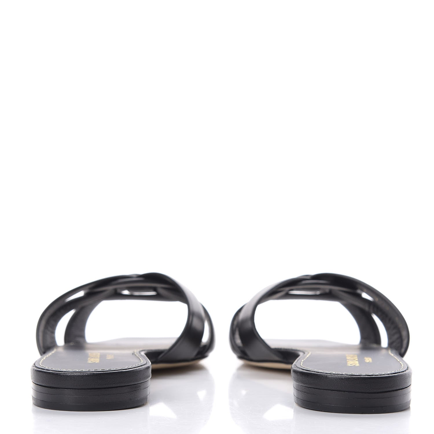 Saint Laurent Calfskin Nu Pied 05 Slide Sandals 37.5 Black 6 of 9