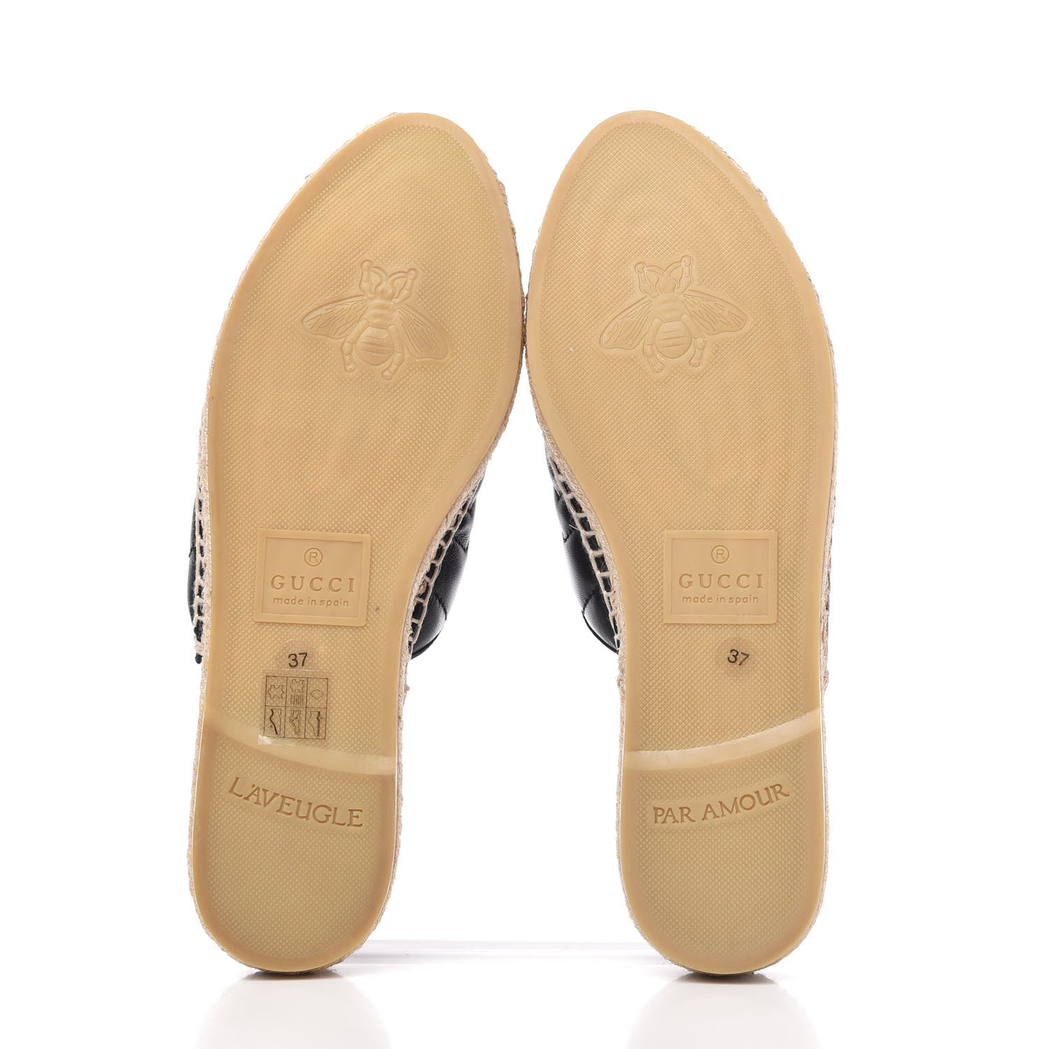 Gucci Nappa Matelasse GG Marmont Espadrille Slippers 37 Black 5 of 10