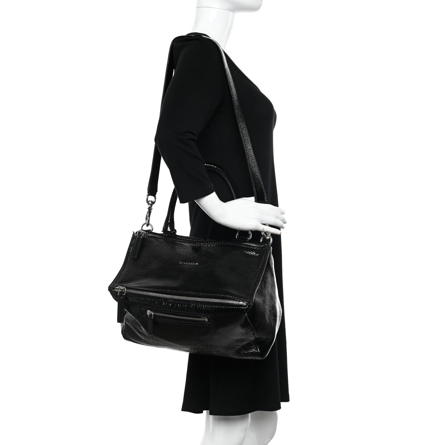 Givenchy Crinkled Patent Medium Pandora Black 2 of 11