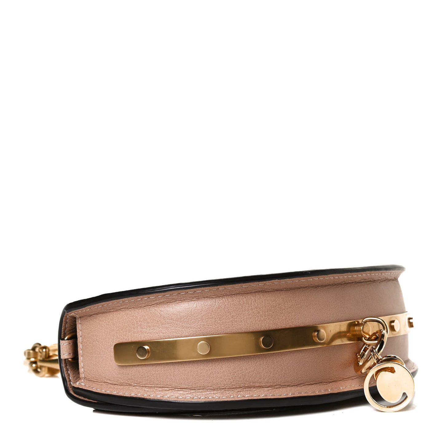 Calfskin Small Nile Bracelet Minaudiere Bag Biscotti Beige