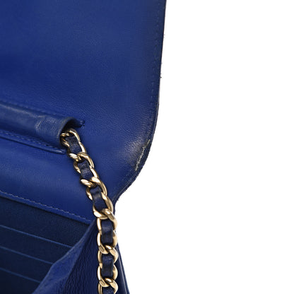 Chanel Lambskin Quilted Wallet On Chain WOC Dark Blue 12 of 18