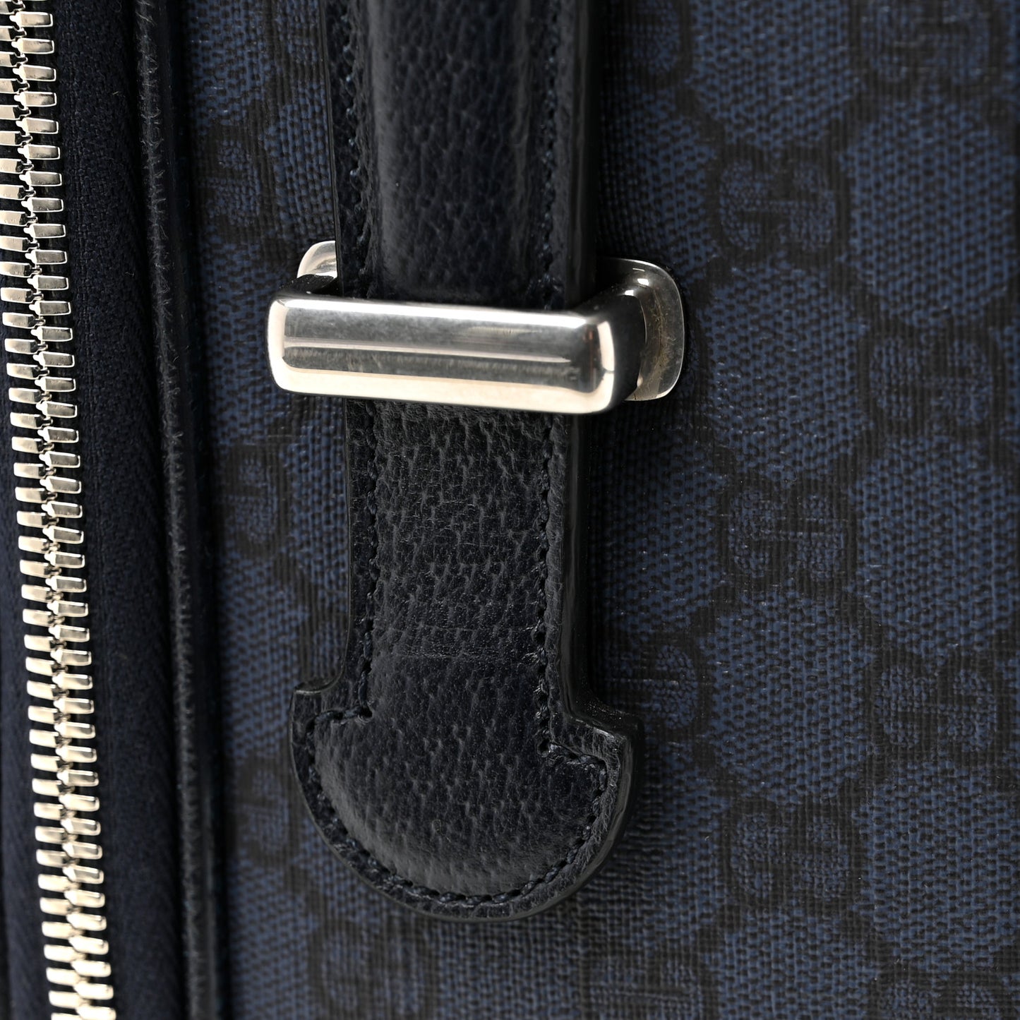 GG Supreme Monogram Textured Dollar Calfskin Web Ophidia Small Savoy Cabin Trolley Black Blue