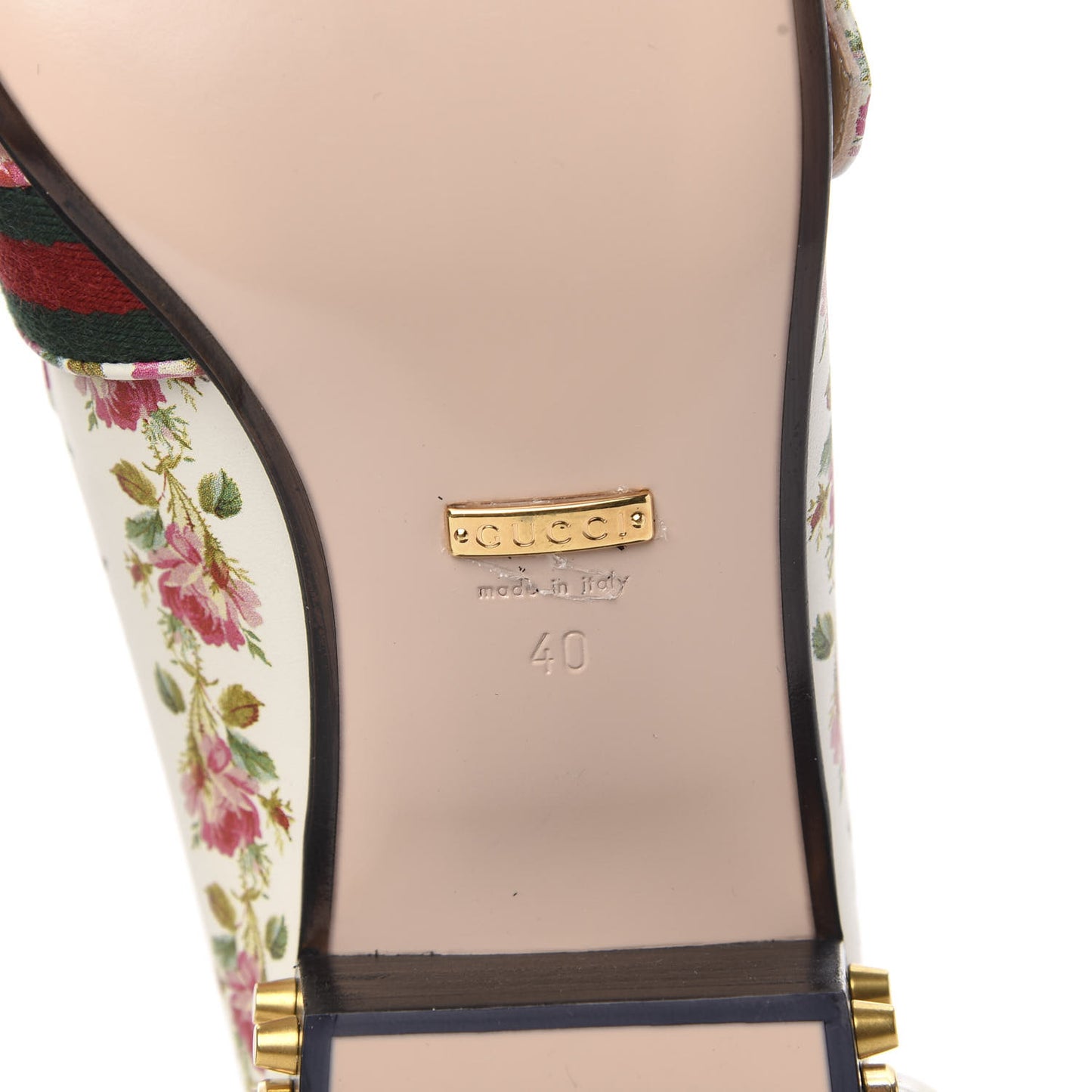 Calfskin Web Pearl Floral Embellished Peyton Loafer 40 White Multicolor
