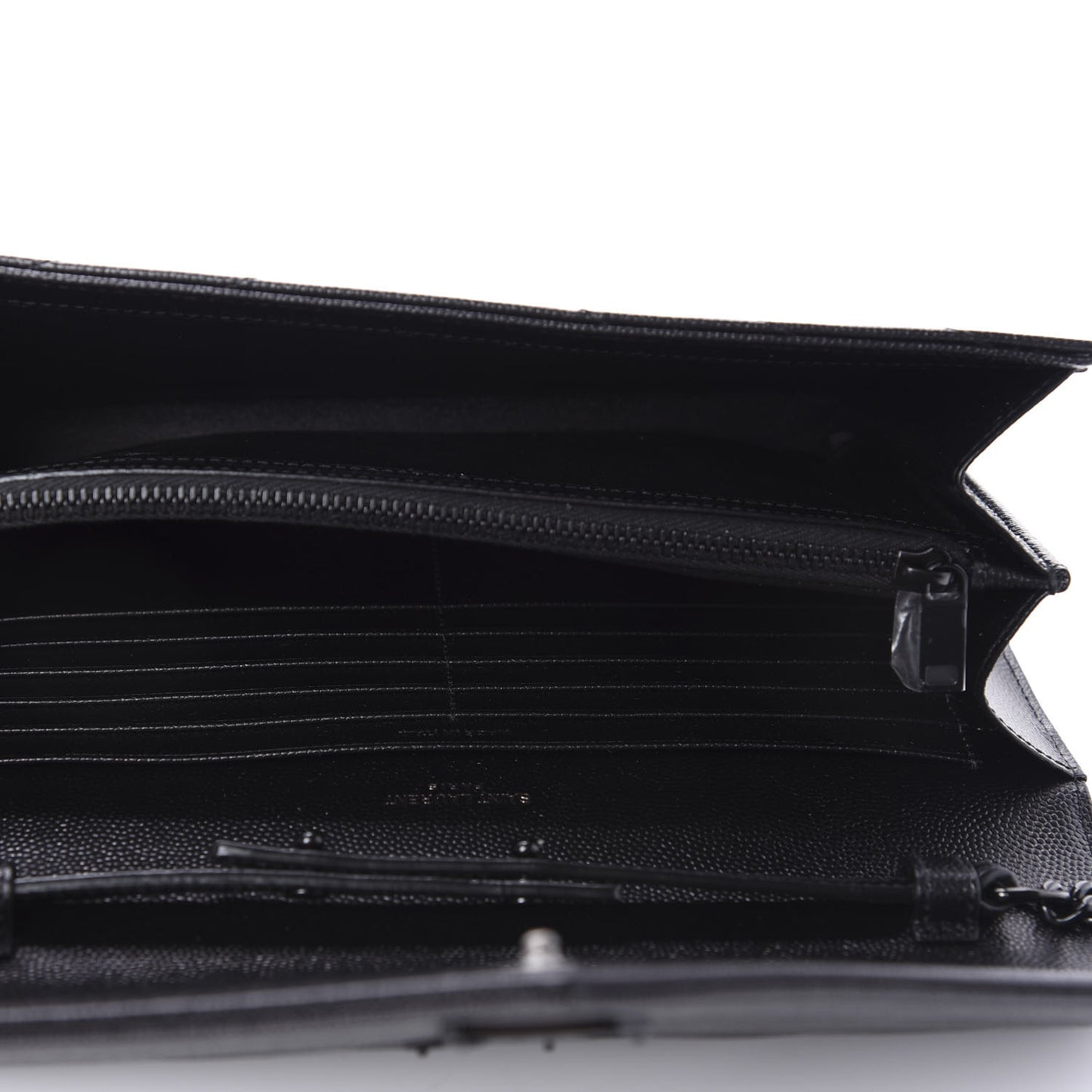 Grain De Poudre Matelasse Chevron Monogram Chain Wallet Black