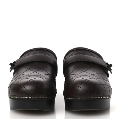 Chanel Calfskin CC Turn Lock Clogs 36 Dark Brown 3 of 12