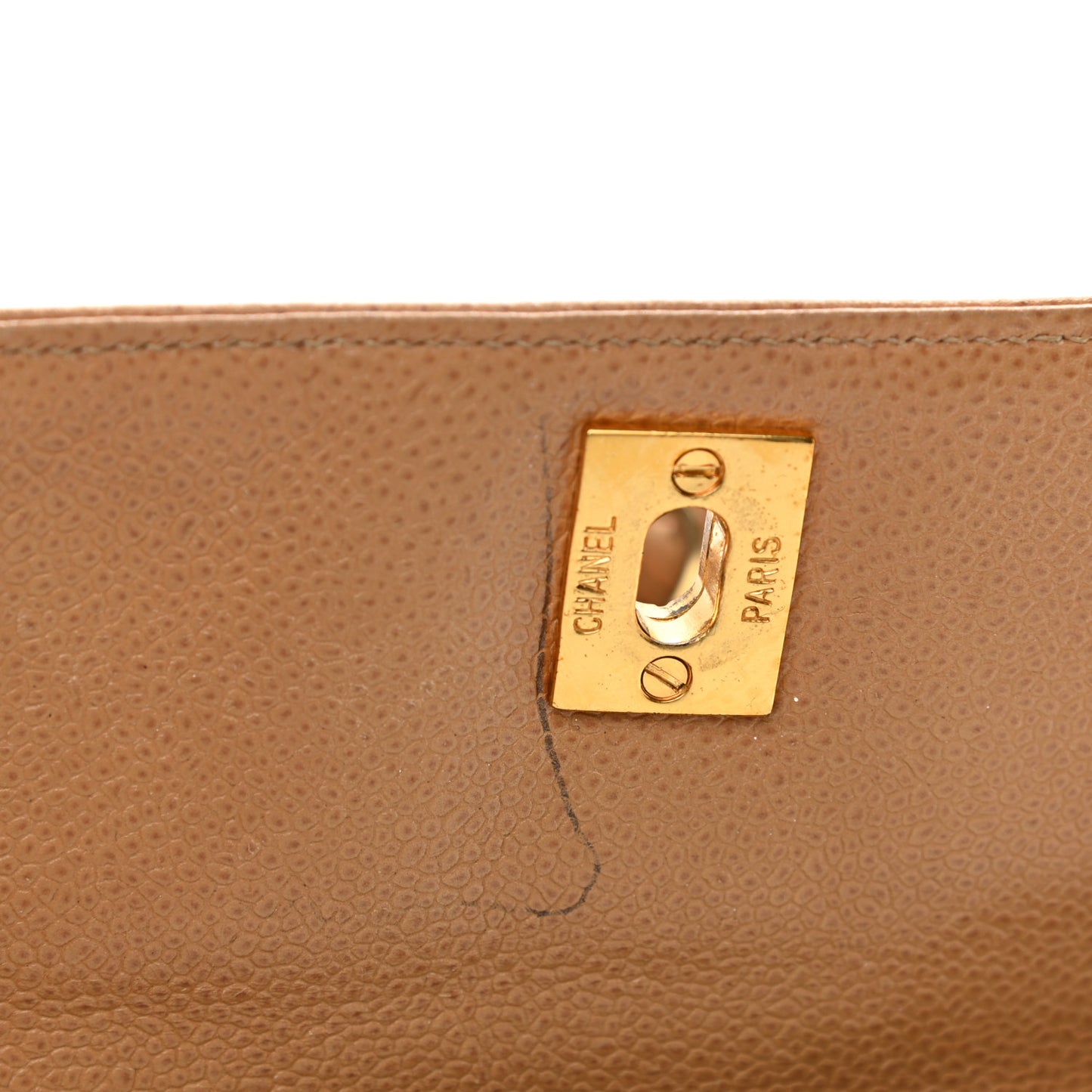 Caviar Drawstring Backpack Beige