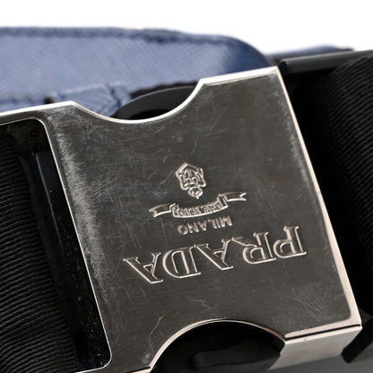 Prada Saffiano Travel Double Zip Crossbody Belt Bag Bluette 9 of 13