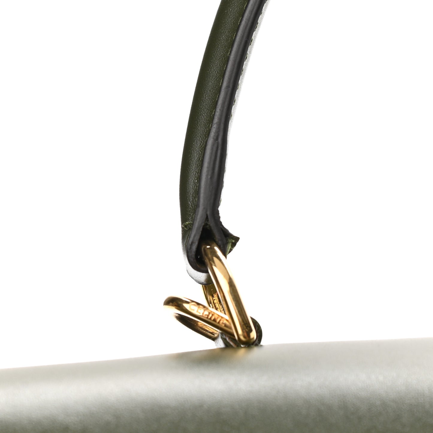 Satinated Calfskin Medium 16 Top Handle Bag Khaki