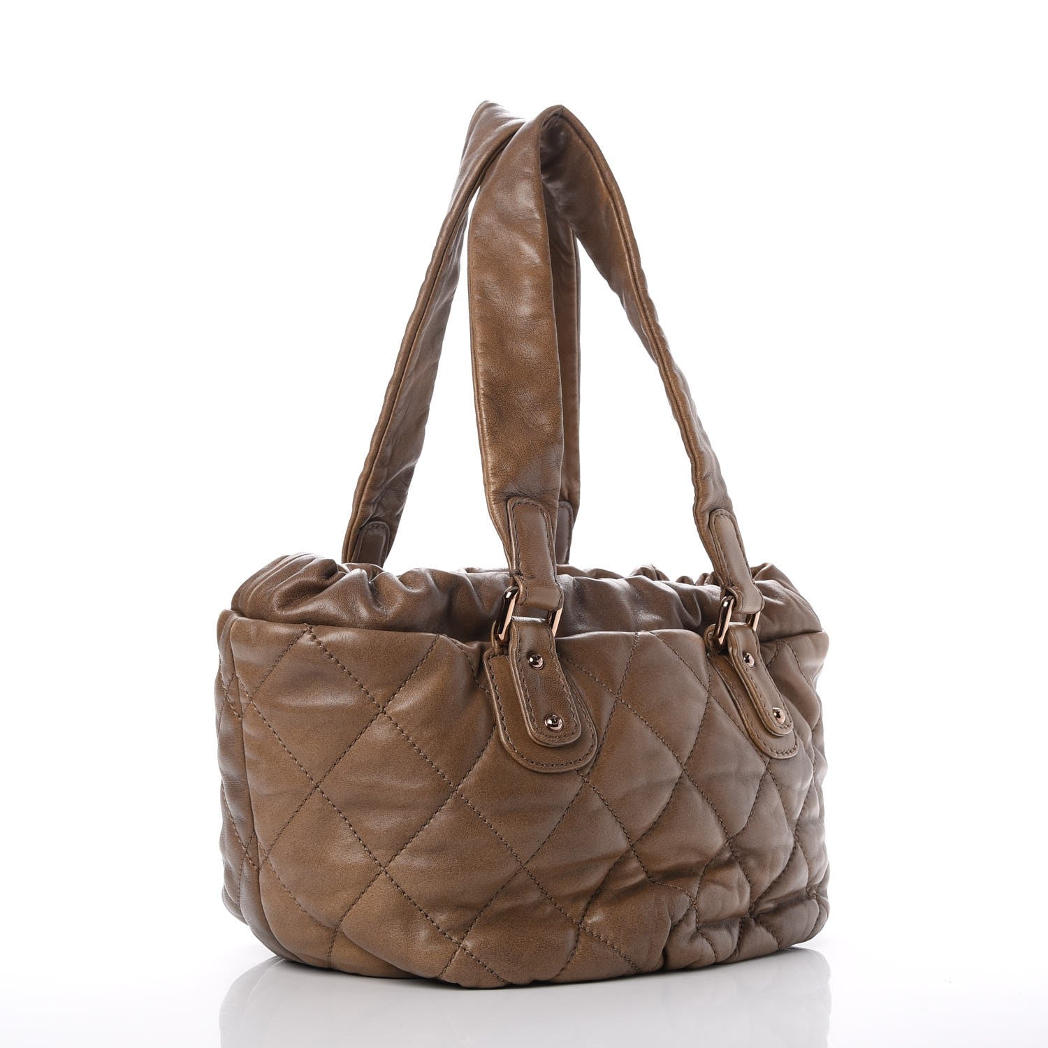 Chanel Lambskin Quilted Cloudy Bundle East West Tote Beige 3 of 8