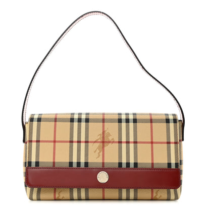Burberry Haymarket Check Shoulder Bag Military Red 1 of 10