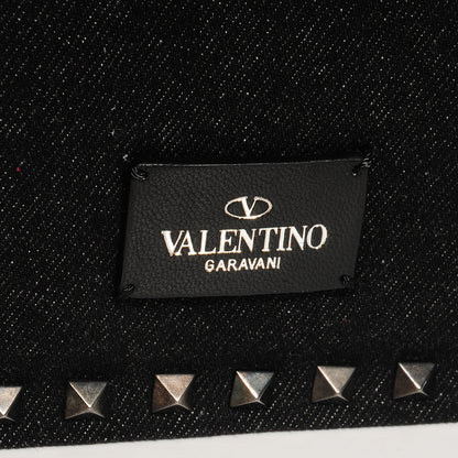 Valentino Garavani Denim Rockstud Mini Frame Bag Black 5 of 17