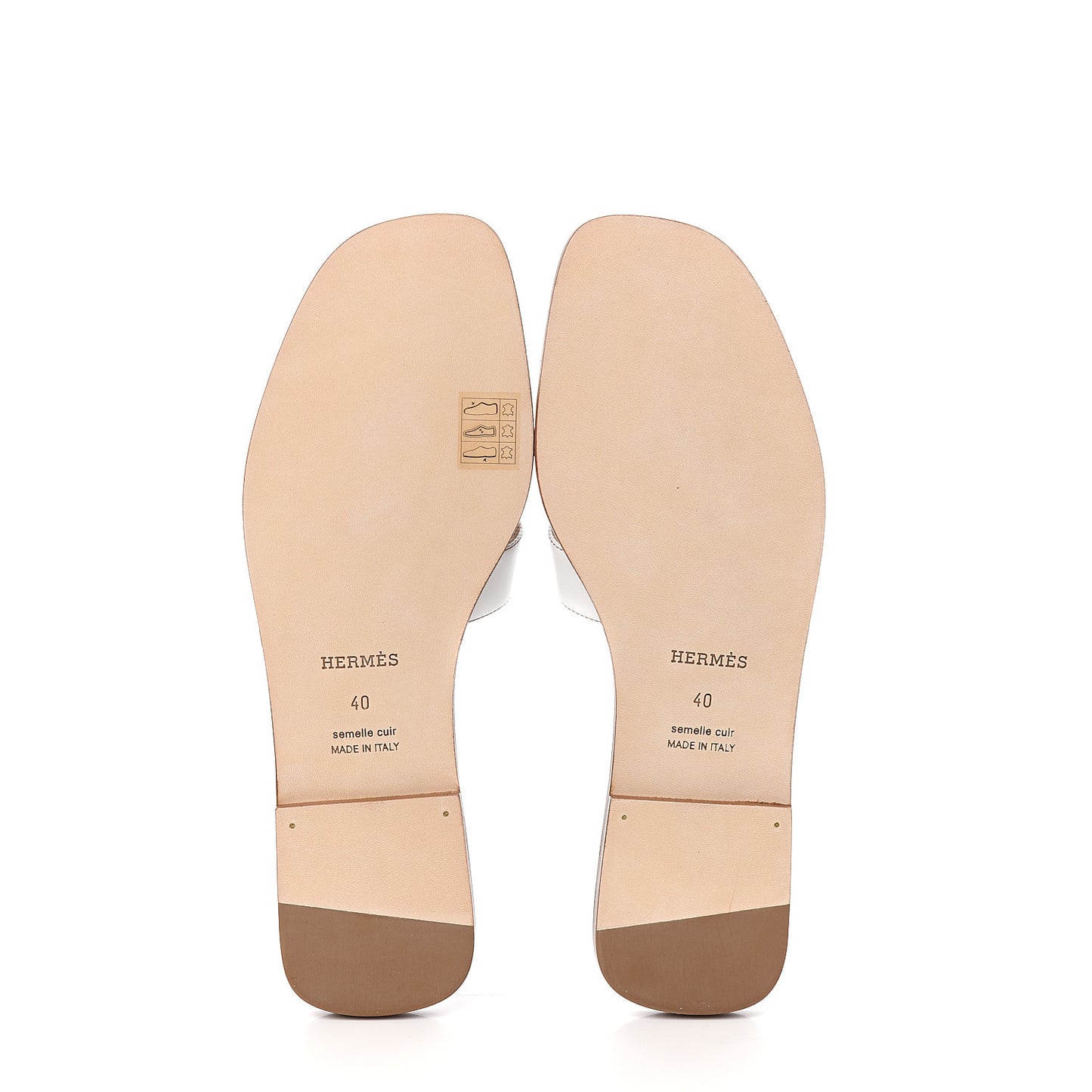Box Calfskin Oran Sandals 40 White