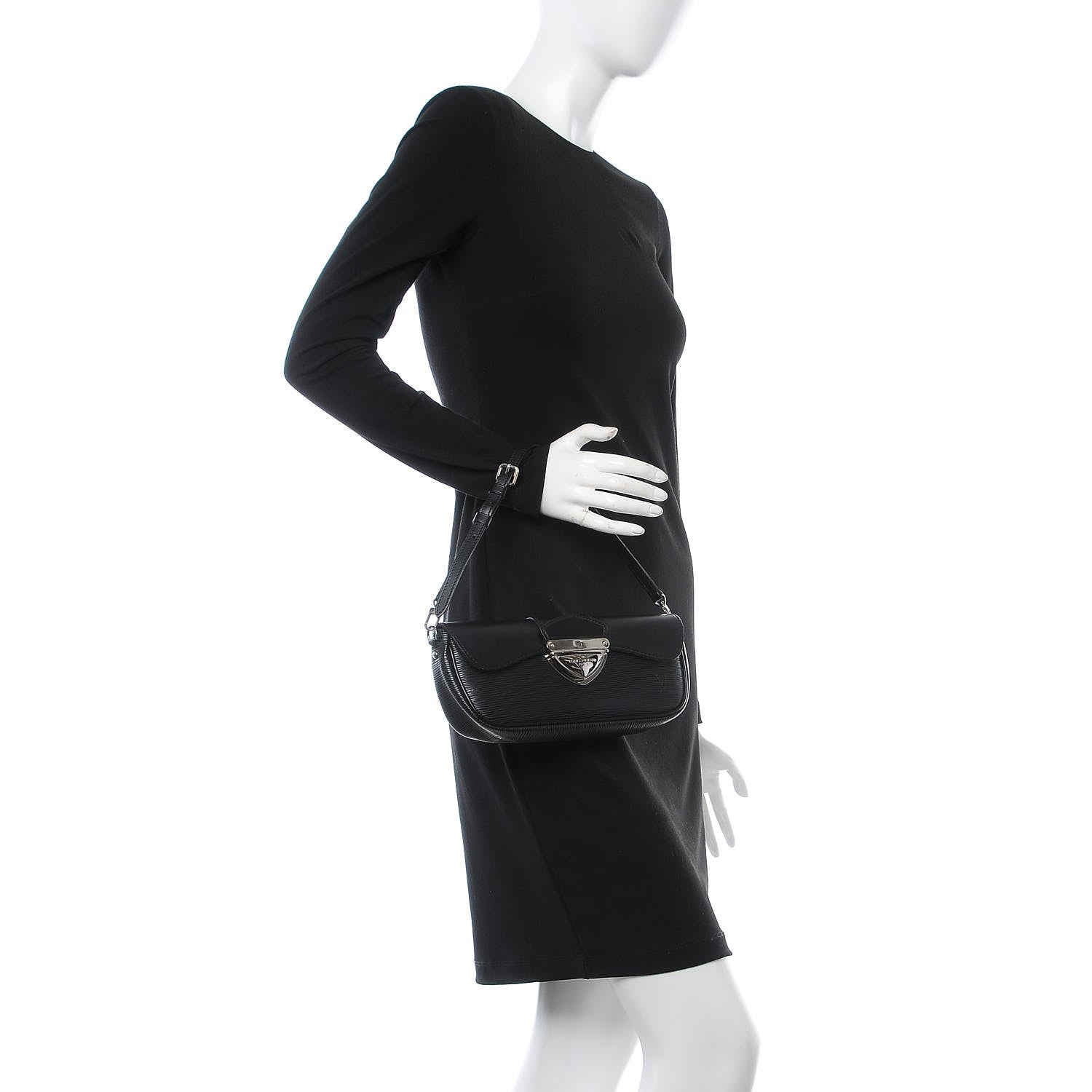 Louis Vuitton Epi Montaigne Clutch Black 2 of 8