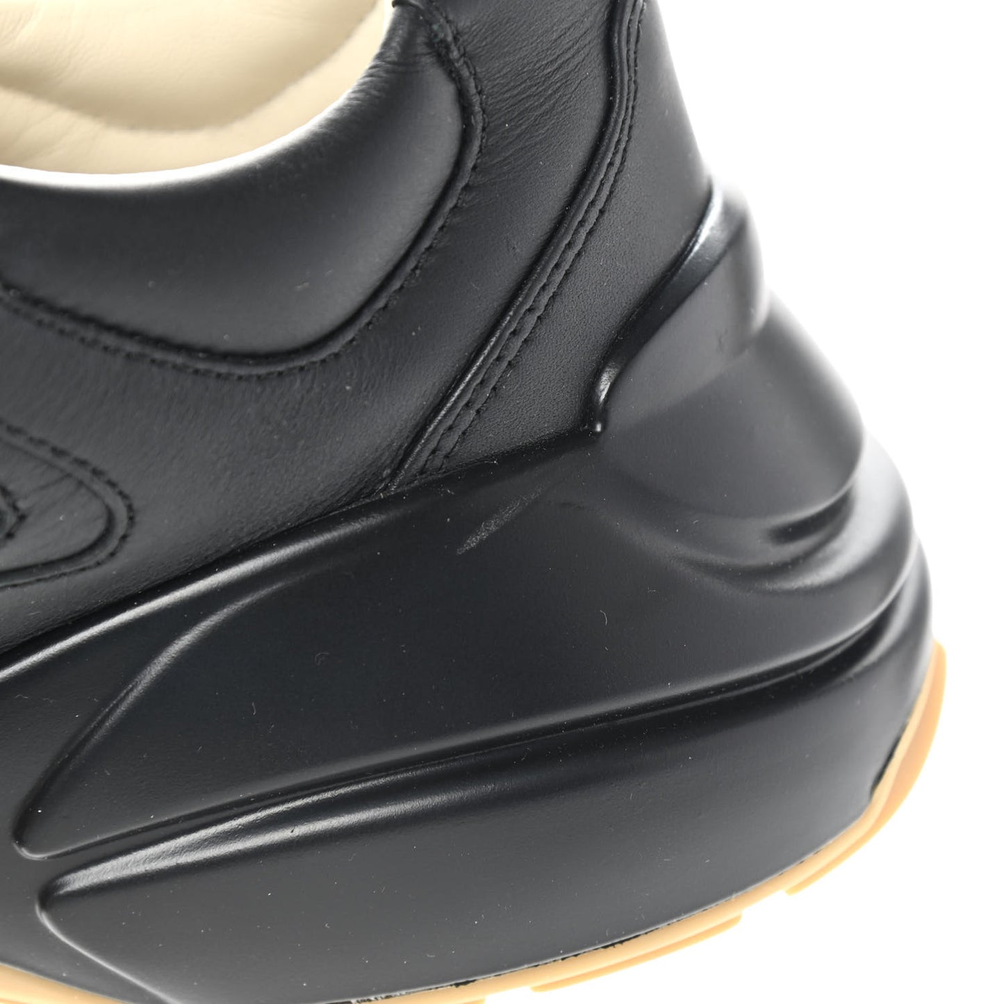 Calfskin Iridescent Logo Womens Rhyton Sneakers 36.5 Black