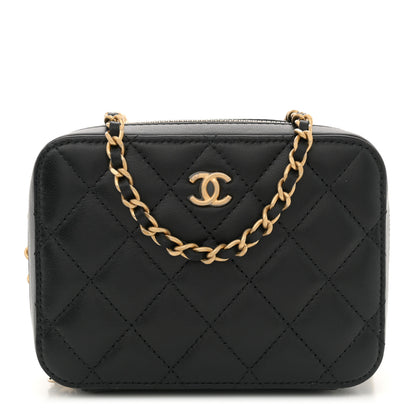 Chanel Lambskin Quilted CC Pearl Crush Camera Case Black 1 of 11