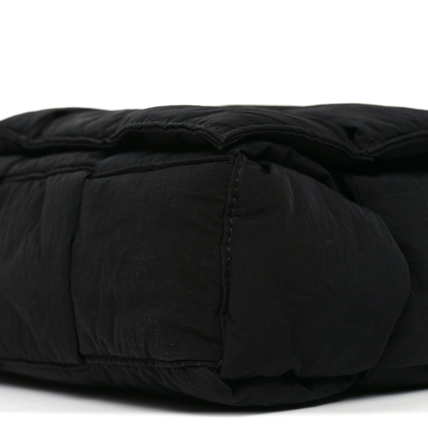 Nylon Intrecciato Padded Tech Maxi Cassette Bag Black