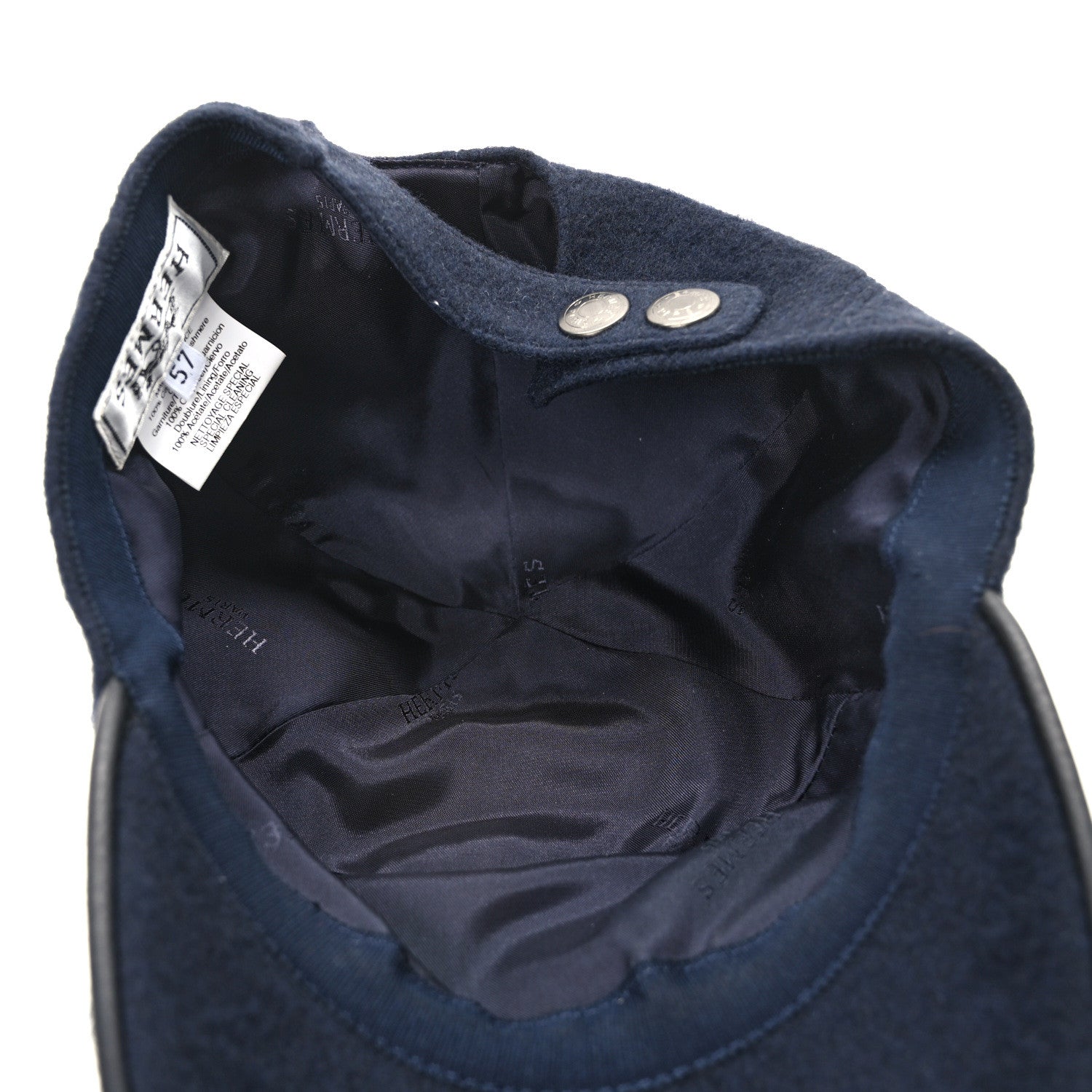 Hermes Cashmere Jump Cap 57 Marine Black 7 of 9
