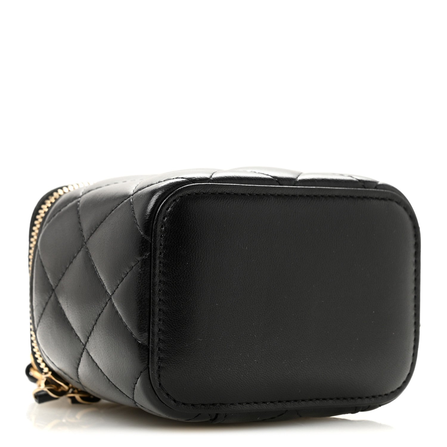 Chanel Lambskin Quilted Mini Pearl Crush Vanity Case With Chain Black 4 of 13