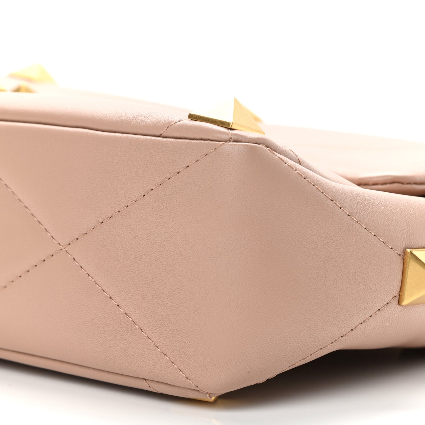 Nappa Large Roman Stud Shoulder Bag Rose Cannelle