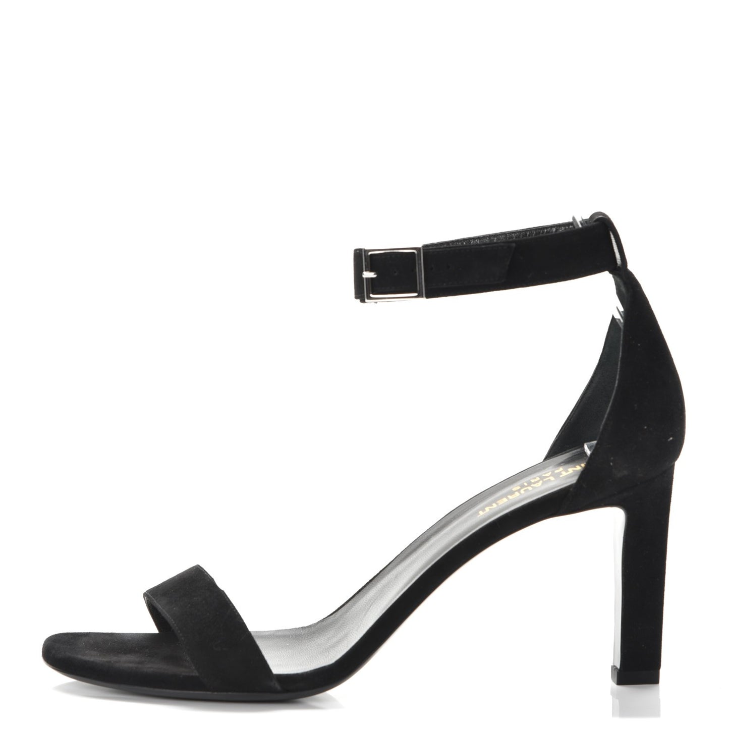 Suede Grace 80 Ankle Strap Sandal 41 Black