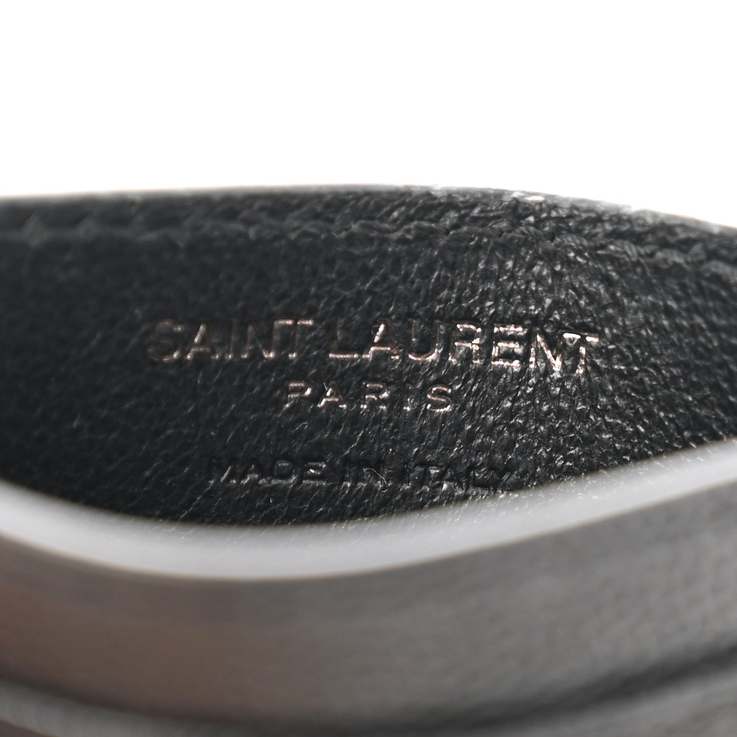 Saint Laurent Grain De Poudre Matelasse Chevron Monochrome Monogram Credit Card Case Black 6 of 9