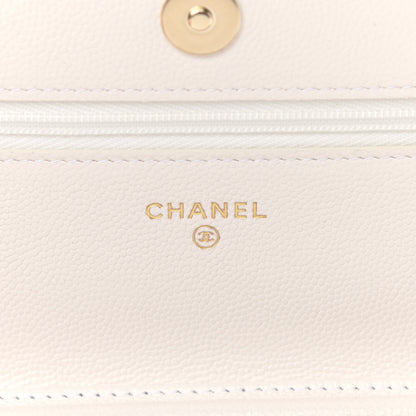 Chanel Caviar Quilted Wallet On Chain WOC White 6 of 13