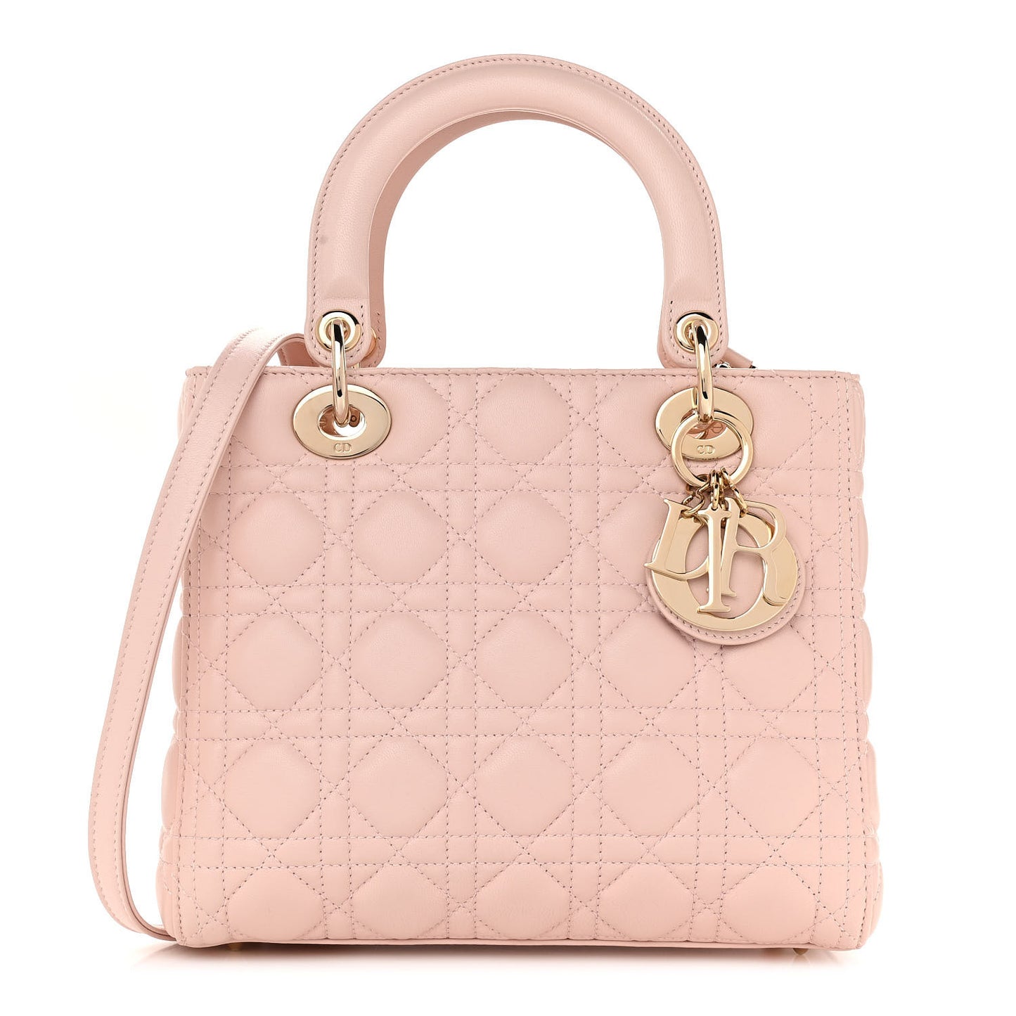 Lambskin Cannage Medium Lady Dior Light Pink