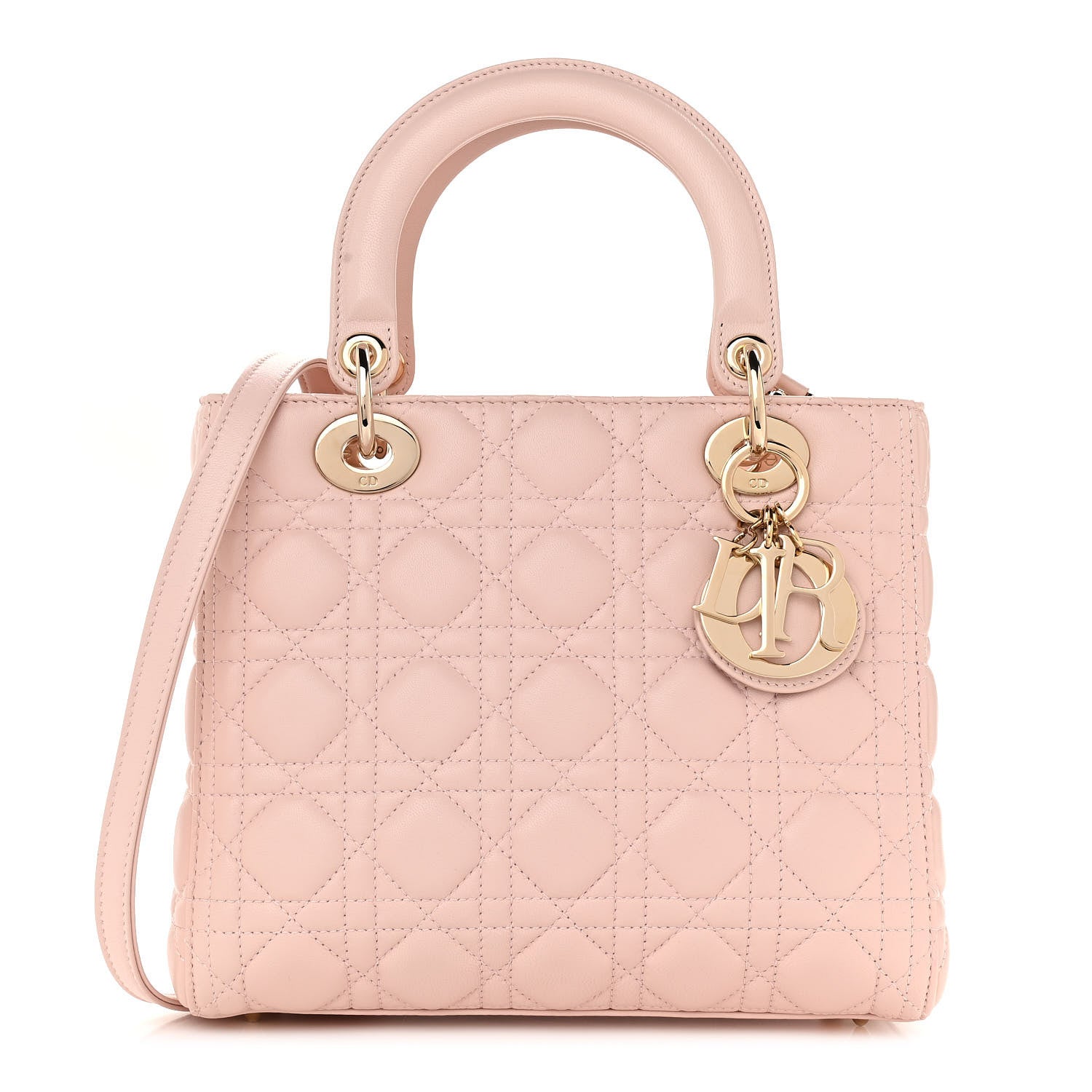 Christian Dior Lambskin Cannage Medium Lady Dior Light Pink 1 of 10