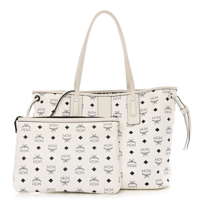 MCM Visetos Medium Liz Reversible Shopper Tote White 1 of 22